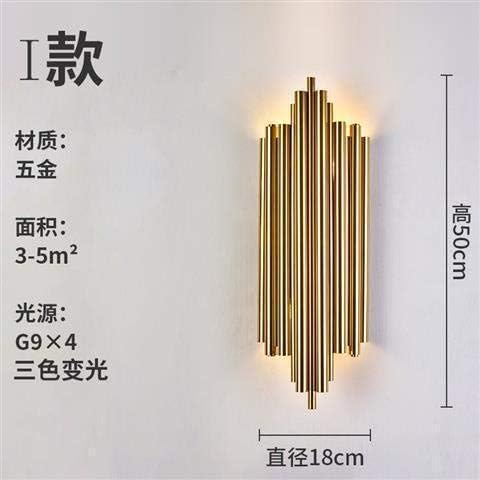 Crystal Wall lamp, Nordic Post-Modern Creative Bedroom Bedside Lamps Simple Living Room Stair Background Wall Light Luxury Wall lamp I 18 x 50cm