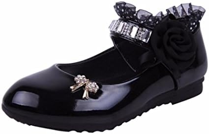 Huhua Princess Dancing Shoes, Baby Girl Buckle Silppers Crib Shoes for Children 1-6 Years Old