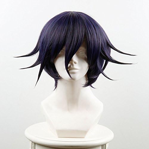 15'' New Danganronpa V3 Ouma Kokichi Black Mixed Purple Large Anti-aliasing Wig