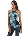 PattyBoutik Women Chain Halter Tie Dye Blouse (Light Blue and Navy Blue 32 Small)