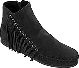 Minnetonka Women's Willow Boot, Black Suede, 8 M