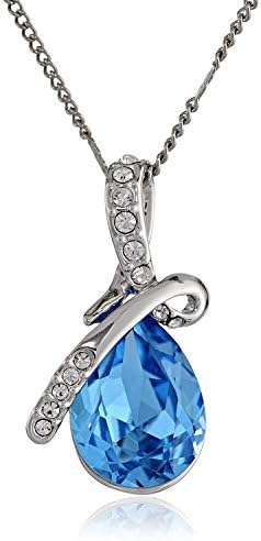 Kristallo Jewelry Swarovski Eternal Love Women's Waterdrop Pendant (Blue)