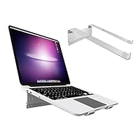 6amLifestyle Laptop Stand Aluminum Adjustable Notebook Holder Ventilated Portable for Desk Mount Compatible with HP Samsung Lenovo All 11"-15" Notebooks, Silver