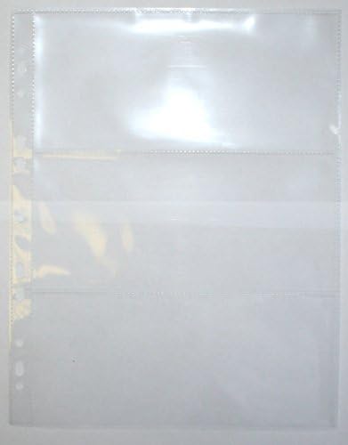 Chiltern & Classic Banknote Album Pages Packs of 5 - 3 pockets 215mm x 95mm