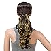 SWACC 12-Inch Short Screw Curls Claw Clip Ponytail Extensions Synthetic Clip in Drawstring Curly Ponytail Hairpiece Jaw Clip Hair Extension (Dark Brown Strawberry Blonde Highlights-4H27)