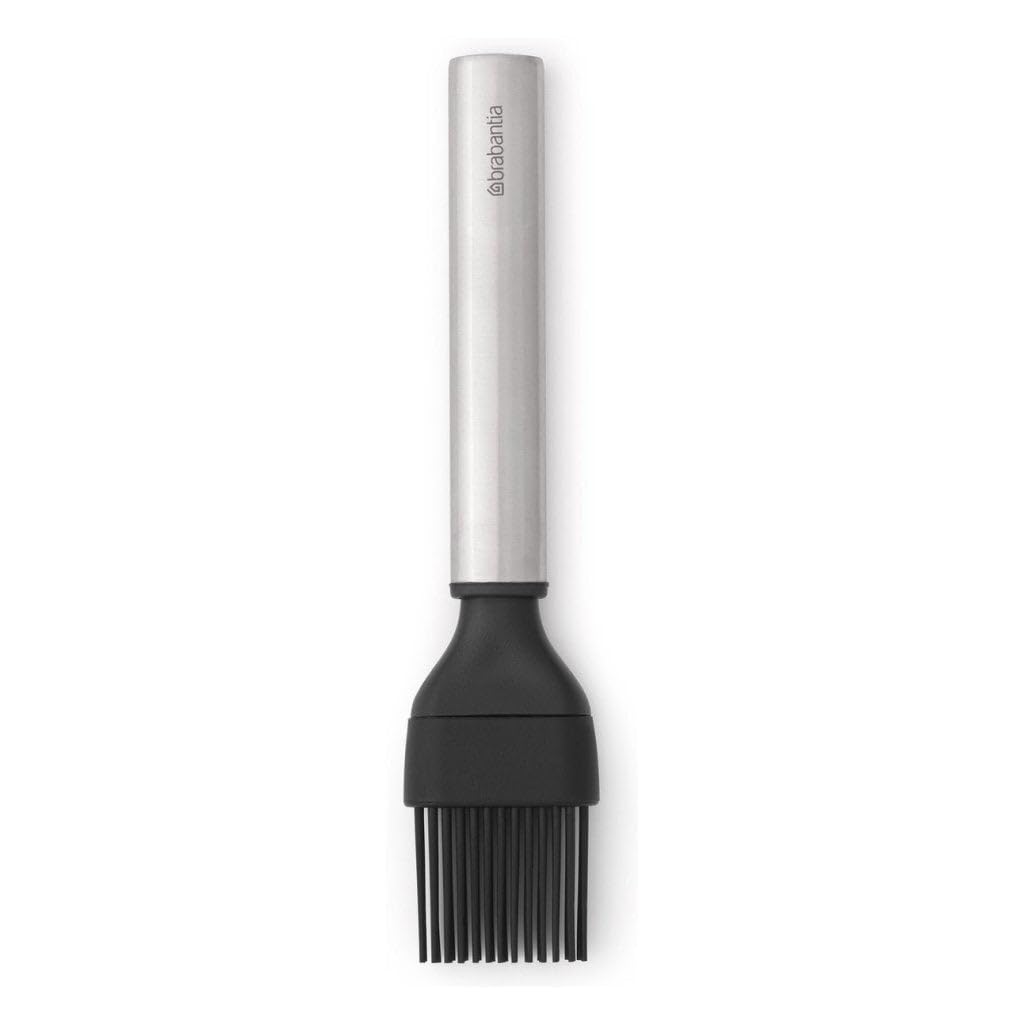 Brabantia Profile Silicone Spatula with Matt Steel Handle - Long Haired, Non-Scratch, Heat-Resistant, Dishwasher Safe (137440)