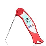 Digital Instant Read Meat Thermometer - Kitchen Cooking Food Candy Thermometer for Oil Deep Fry BBQ Grill Smoker Oven Thermometer(Red Color)