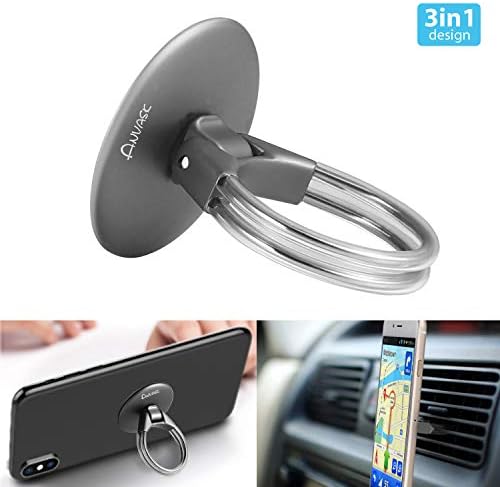 ANVASK Phone Ring Holder, 3 in 1 Universal Car Phone Holder, Phone Grip Ring Phone Holder for Car Air Vent Phone Car Holder(360°Adjustable) Cradle for iPhone, Samsung, Huawei and Other Smartphones