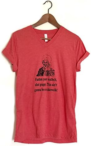 Men's Sophia Petrillo T-Shirt (by Brindle Southern) Funny V-Neck Tee, Buckle Your Seatbelt (Medium)