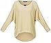 UGET Women's Sweater Casual Oversized Baggy Off Shoulder Loose Fitting Shirts Long Batwing Sleeve Pullover Tops X-Large Apricot