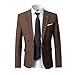 Men's Blazer Slim Fit Formal Suit Jacket One Button Casual Sports Coat Brown