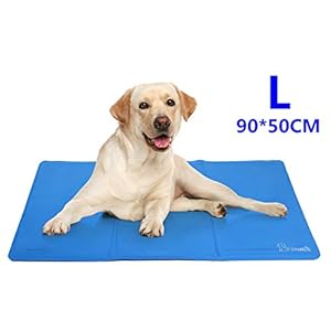 Pecute Alfombra Refrescante para Perro Actualización Engrosada 0.4mm 300D Oxford Alfombrilla de Refrigeración Automática para Animales de Compañía (L(50*90cm))