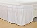 MEILA Wrap Around Bed Skirt Three Fabric Sides Elastic Dust Ruffled 16 Inch Tailored Drop,Easy to Install Fade Resistant-White, Twin/Full