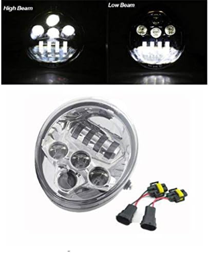YEEWEN-Motorcycle Lamps 2019 LED DRL HEADLIGHT Motorcycle Halo Ring Headlight For V Rod VROD VRSCA VRSC V-Rod Muscle, Screamin' Eagle CVO V-Rod (Color : Silver)