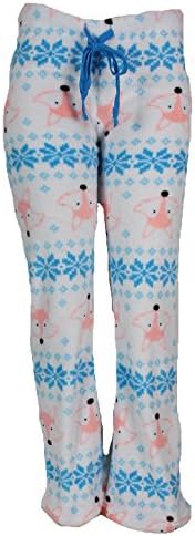 Body Frosting Women's Super Plush Fuzzy Pajama Lounge Pants (Large, Charming Foxes)