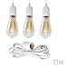 SooFoo 3Pack Pendant Light , Light Socket 11.5' Feet Extension, 2-Prong AC Power Cord Adapter, white Pendant Cord with a On/off switch, E26/E27 Base Bulbs (3pack)