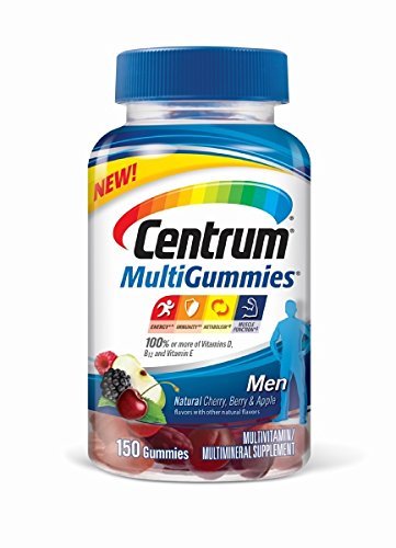 Centrum Men MultiGummies Multivitamin / Multimineral Supplement Gummies (Natural Cherry, Berry and Apple Flavor, 2 Pack 150 Count) (Package May Vary) Centrum Men MultiGummies Multivitamin / Multimineral Supplement Gummies (Natural Cherry, Berry and Apple Flavor, 2 Pack 150 Count) (Package May Vary)