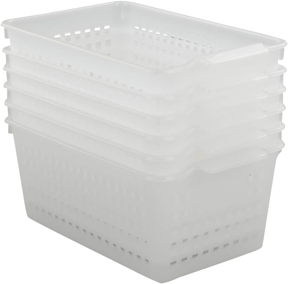 Qsbon Plastic Clear Storage Basket, Rectangle, Pack of 6 Amazon.ca