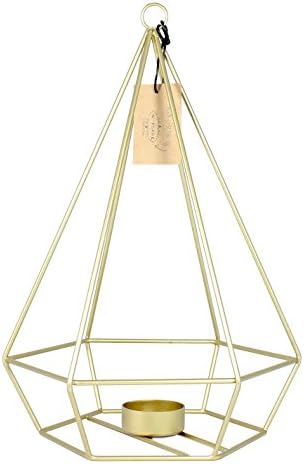 My Flame Lifestyle T-LIGHT HOLDERS DIAMOND shape - GOLD candle holders - 5,2 x 6 inch - geometric lantern candle holder - metal tea light holders - TRENDY DESIGN candle holder (5.2 x 6 inch, Gold)