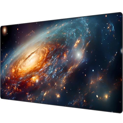 Anpollo Keyboard Mouse Pad 900x400mm Extended XL Large Professional Gaming Mouse Mat with 3mm-Thick Rubber Base, Lava