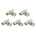 Wsdcam 5 Pack 1 BNC Male Plug to 2 BNC Female Jacks Straight Convert Connector T Adapter
