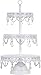 Amalfi Decor 3 Tier Dessert Cupcake Stand, Round Metal Pedestal Tray with Crystals, White