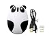 LingsFire Super Cute Wireless Optical Cartoon Panda Mouse Rechargeable Mini 2.4GHz Wireless Panda Desktop Laptop Unique Novel Portable(Black & White)