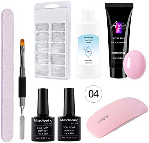 ネイルアートサロン自宅用ポリジェルネイルビルダーセット初心者diy痛みのないクリスタルネイルエクステンションキットオールインワンマニキュアジェルセット15ml 売り出し