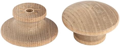 Birch Mushroom Knob 1 3/4" Dia., 1" Tall w/screws 2 pack
