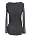 Imagenation Long Sleeve Mesh Sheer See Through Round Scoop Neck Top, Small, Black