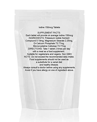 Iodine-Potassium-150mcg-30-Vegetarian-Tablets-UK-Pills-Health-Food-Supplements-Nutrition