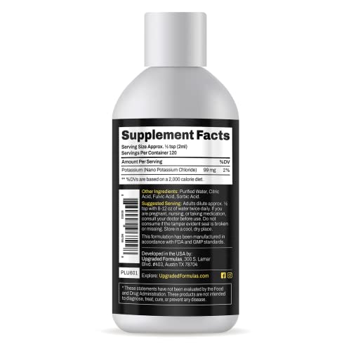Upgraded Formulas Potassium Supplement With Liquid Nano Minerals