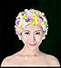 SUNSCSC Handicrafts Handmade Color Flowers Vintage Swim Cap