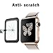 for Apple Watch Screen Protector, AYAMAYA Full Screen Coverage [Real Tempered Glass] Bumper Case with 3D Curved Edge & High Defintion for Apple Watch 42mm Series 3/2/1 (Black)