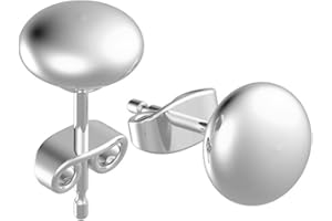 SILVER SMILE 14k Solid Gold Flat Ball Stud Earrings for Women – Modern Button-Style Studs with Butterfly Backs – Hypoallergenic & Tarnish-Resistant – Sizes 3mm to 8mm – Elegant Anniversary, Birthday, or Graduation Gift