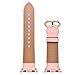 Leather Band for Apple Watch 38mm 40mm,iwatch Series 4 3 2 1 Pink Replacement Strap with Rose Gold Stainless Steel Buckle Clasp