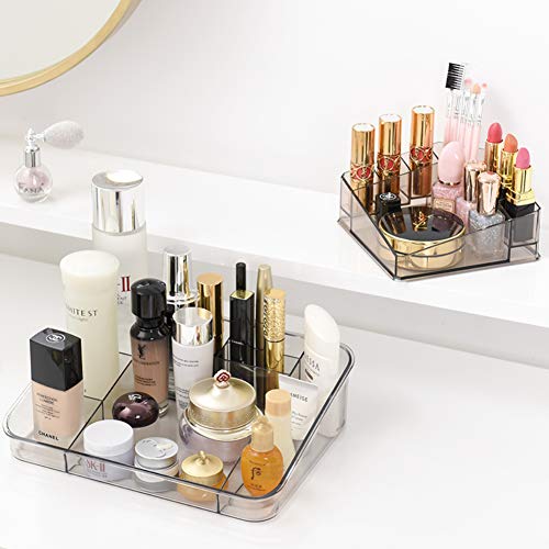 2 Pack Clear Makeup Organizer Lipstick Organizer Great for Bathroom Vanity Counter Tops, Dressing Tables, Cosmetic Stations
