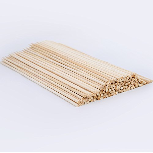 CHuangQi Natural Bamboo Skewers (Pack of 150,4mm,12-Inch) for BBQ, Shish Kabobs,Appetizers