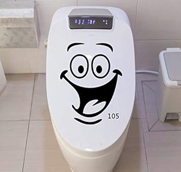 Sonrisa cara pegatinas de aseo diy personalizado muebles ...