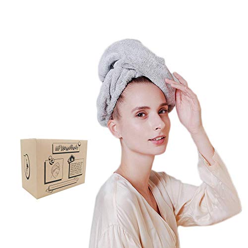 UltraSoft, Fast Drying Hair Towel Wrap with Elastic for Snug Fit