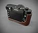 New LIM'S Genuine Italy Leather Camera Half Case Metal Grip Dovetail Plate for Leica Q2 (Typ 4889) Brown