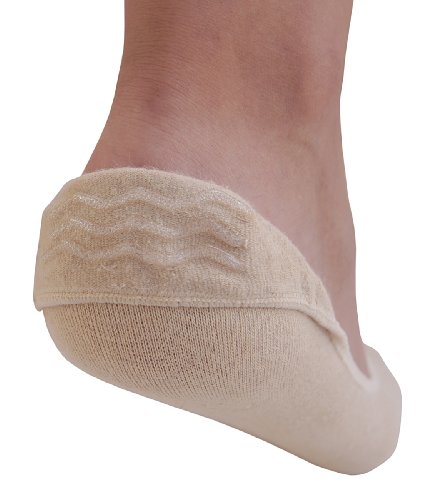 No Show Socks for Women by Jays, Extra Large Silicon Grip, 4 for the Price of 3 - Beige, Size M