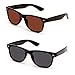 V.W.E Classic Outdoor Reading Sunglasses - Comfortable Stylish Simple Readers Rx Magnification - Not Bifocal (2 pairs black and brown, +1.75)