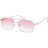 FEISEDY Fashion Square Aviator Sunglasses Women Men Trendy Retro Metal Frame Sun Glasses Candy Color Lens B1036