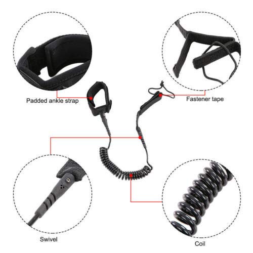 image for BetterJonny Surfboard Leash, 10FT Adjustable Surfboard Ankle Strap Adu