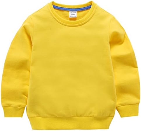 ALLAIBB Little Kids Long Sleeves Pure Color Pullover Thin Sweatshirt Top Clothes