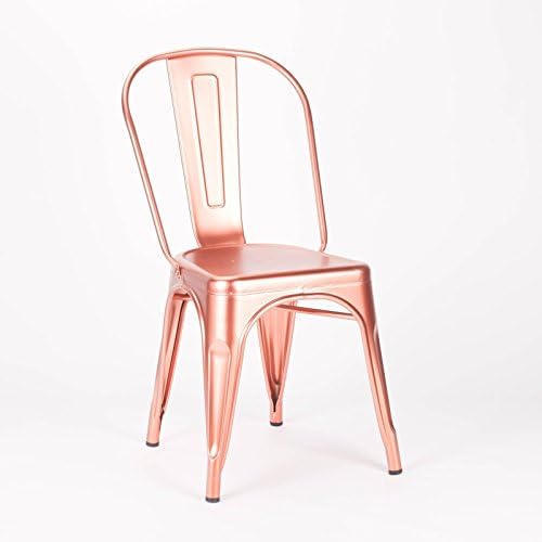 LMC TOLIX INSPIRED METAL DINING CHAIR COPPER ROSE GOLD STYLE INDUSTRIAL CAFE STACKABLE SEAT