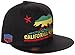California Republic Unisex Flat Bill Visor Flag Bear Adjustable Plastic Snapback Hat Cap - Jamaica Black