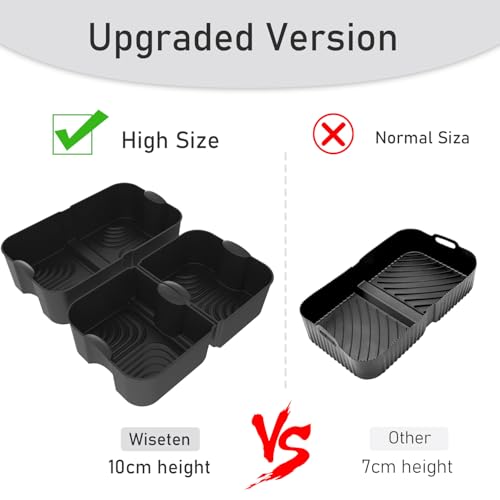 Silicone Air Fryer Molds for Ninja Foodi FlexDrawer AF500EU 10.4L COSORI Dual Blaze TwinFry 10L, Rectangular Air Fryer Accessories for Ninja AF500EUCP 10.4L
