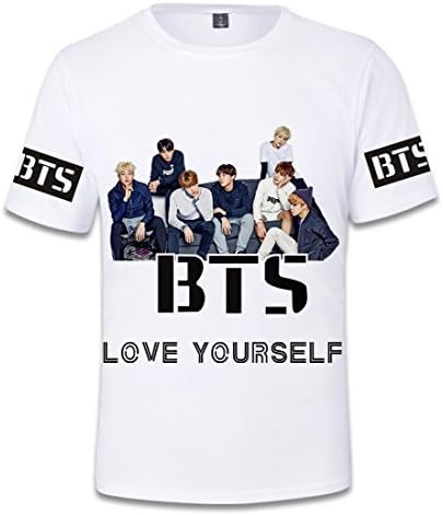 EmilyLe Girls' Kpop BTS Member Portrait T-Shirt Bangtan Boys Jin Suga J-Hope RM Jimin V Jung Kook Summer Tops